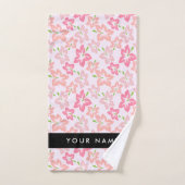 Rosa Hibiskus, rosa Blume, Ihr Name Badhandtuch Set (Handtuch)