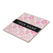 Rosa Hibiskus, rosa Blume, Ihr Name Fliese (Seite)