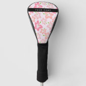 Rosa Hibiskus, rosa Blume, Ihr Name Golf Headcover (Vorderseite)