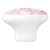 Rosa Hibiskus, rosa Blume, Ihr Name Keramikknauf (Seitenansicht)