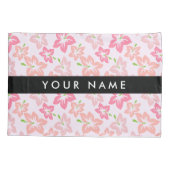 Rosa Hibiskus, rosa Blume, Ihr Name Kissenbezug (Rückseite)