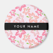 Rosa Hibiskus, rosa Blume, Ihr Name Magnet (Vorne)