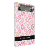 Rosa Hibiskus, rosa Blume, Ihr Name Mini Klemmbrett (Schrägansicht)