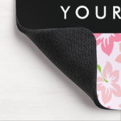 Rosa Hibiskus, rosa Blume, Ihr Name Mousepad (Ecke)