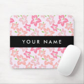 Rosa Hibiskus, rosa Blume, Ihr Name Mousepad (Mit Mouse)
