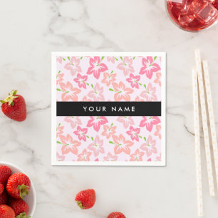 Rosa Hibiskus, rosa Blume, Ihr Name Serviette