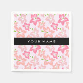 Rosa Hibiskus, rosa Blume, Ihr Name Serviette (Vorderseite)