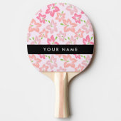 Rosa Hibiskus, rosa Blume, Ihr Name Tischtennis Schläger (Vorderseite)