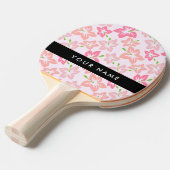 Rosa Hibiskus, rosa Blume, Ihr Name Tischtennis Schläger (Vorderseite)