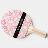 Rosa Hibiskus, rosa Blume, Ihr Name Tischtennis Schläger (Seitenansicht)
