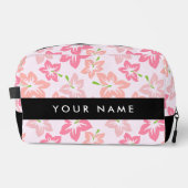 Rosa Hibiskus, rosa Blume, Ihr Name Waschbeutel (Vorderseite)