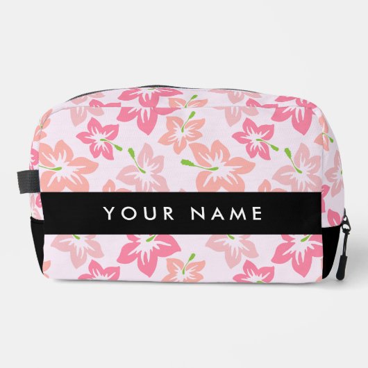 Rosa Hibiskus, rosa Blume, Ihr Name Waschbeutel (Vorderseite)
