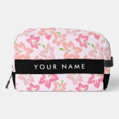 Rosa Hibiskus, rosa Blume, Ihr Name Waschbeutel (Rückseite)