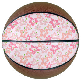Rosa Hibiskus, rosa Blume, Muster von Blume Basketball