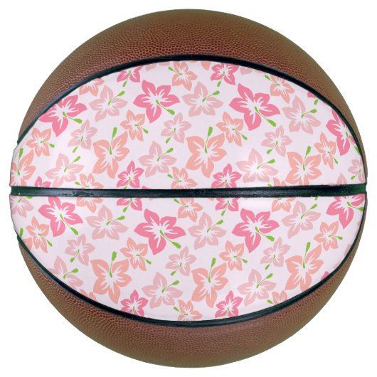 Rosa Hibiskus, rosa Blume, Muster von Blume Basketball (Vorderseite)