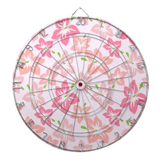 Rosa Hibiskus, rosa Blume, Muster von Blume Dartscheibe (vorne)