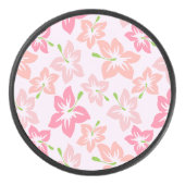 Rosa Hibiskus, rosa Blume, Muster von Blume Eishockey Puck (Vorderseite)