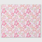 Rosa Hibiskus, rosa Blume, Muster von Blume Geschenkpapier (Flach)