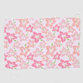 Rosa Hibiskus, rosa Blume, Muster von Blume Golfhandtuch (Horizontal)