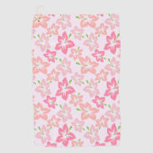 Rosa Hibiskus, rosa Blume, Muster von Blume Golfhandtuch (Vorderseite)