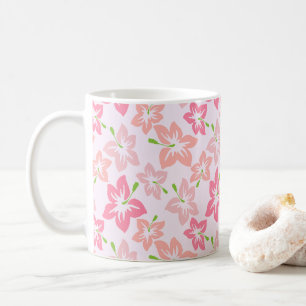 Rosa Hibiskus, rosa Blume, Muster von Blume Kaffeetasse