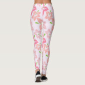 Rosa Hibiskus, rosa Blume, Muster von Blume Leggings (Rückseite)