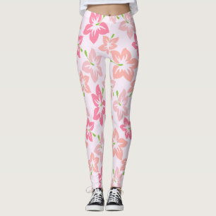 Rosa Hibiskus, rosa Blume, Muster von Blume Leggings