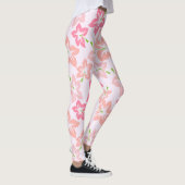 Rosa Hibiskus, rosa Blume, Muster von Blume Leggings (Rechts)