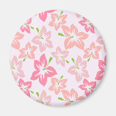 Rosa Hibiskus, rosa Blume, Muster von Blume Magnet (Vorne)