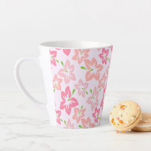 Rosa Hibiskus, rosa Blume, Muster von Blume Milchtasse