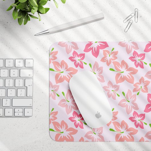 Rosa Hibiskus, rosa Blume, Muster von Blume Mousepad