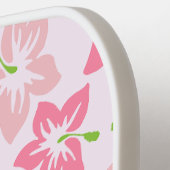 Rosa Hibiskus, rosa Blume, Muster von Blume Pickleball Schläger (Linke Seite)