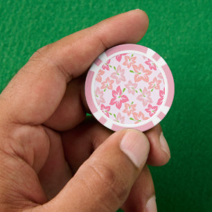 Rosa Hibiskus, rosa Blume, Muster von Blume Pokerchips