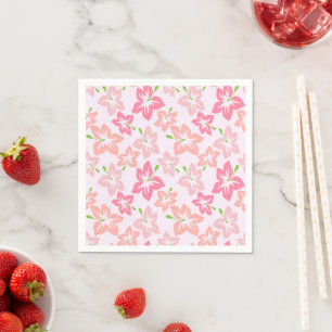 Rosa Hibiskus, rosa Blume, Muster von Blume Serviette