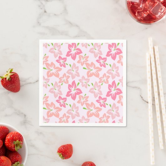 Rosa Hibiskus, rosa Blume, Muster von Blume Serviette (Beispiel)