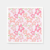 Rosa Hibiskus, rosa Blume, Muster von Blume Serviette (Vorderseite)