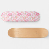 Rosa Hibiskus, rosa Blume, Muster von Blume Skateboard (Horizontal)