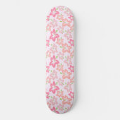 Rosa Hibiskus, rosa Blume, Muster von Blume Skateboard (Vorderseite)