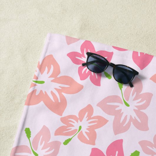 Rosa Hibiskus, rosa Blume, Muster von Blume Strandtuch (Beispiel)