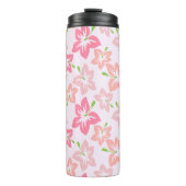 Rosa Hibiskus, rosa Blume, Muster von Blume Thermosbecher (Vorderseite)