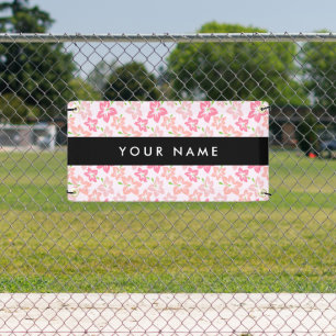 Rosa Hibiskus, rosa Blüten, Ihr Name Banner