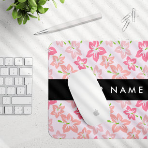 Rosa Hibiskus, rosa Blüten, Ihr Name Mousepad