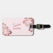 Rosa Hibiskus Rose Gold Gepäckausweis Gepäckanhänger (Vorderseite horizontal)