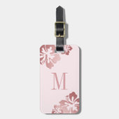 Rosa Hibiskus Rose Gold Gepäckausweis Gepäckanhänger (Vorderseite vertikal)