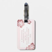 Rosa Hibiskus Rose Gold Gepäckausweis Gepäckanhänger (Rückseite vertikal)