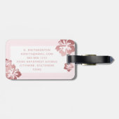 Rosa Hibiskus Rose Gold Gepäckausweis Gepäckanhänger (Rückseite horizontal)