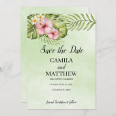 Rosa Hibiskus Save The Date (Vorne/Hinten)