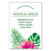 Rosa Hibiskus Signature Drink Tischnummer (Rückseite)