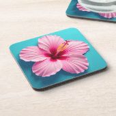Rosa Hibiskus strahlende Eleganz Getränkeuntersetzer (Linke Seite)