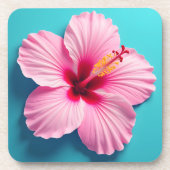 Rosa Hibiskus strahlende Eleganz Getränkeuntersetzer (Vorderseite)